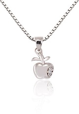 delightful little CZ apple silver baby necklace